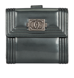 Chanel Boy Compact Wallet, Patent, Grey, 16818231(2012), DB, 2*